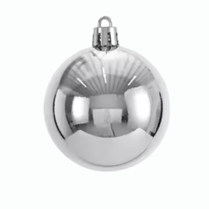 Silver Christmas Ball Ornaments – 24-Piece Set, Shatterproof Holiday Decorations (Available in 3 cm, 4 cm, and 6 cm)