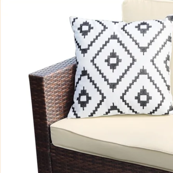 All-Weather Wicker Patio Furniture Set | Stylish Conversation Set with Cushioned Seats and Pillows | Perfect Outdoor Dining Solution
