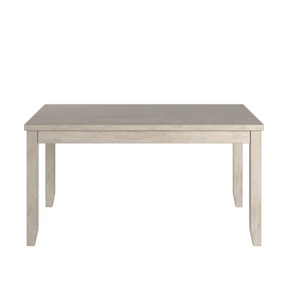 Solid Wood Rectangular Dining Table with Two Drawers – Distressed Finish, Rubberwood Construction, and Organized Storage