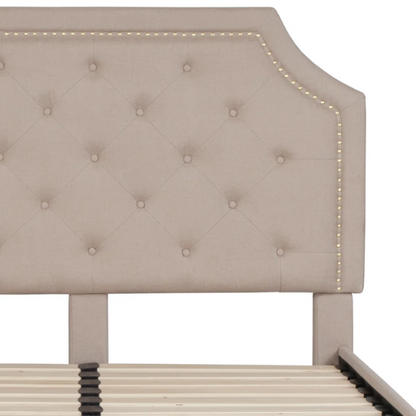 Elegant Button Tufted Upholstered Platform Bed Frame – Full Double Size with Modern Design
