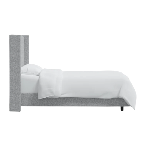 Cozy and Sleek Modern Queen Size Upholstered Wingback Bed