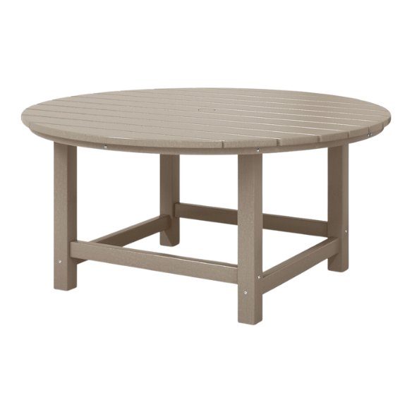 Outdoor Conversation Table – Stylish, Weather-Resistant Recycled Plastic Table with Slat-Style Top for Patios and Gardens