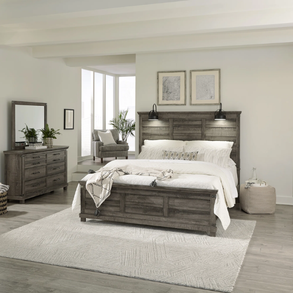 Urban Rustic Brown Wooden Full Double Size Bedroom Set – Stylish Design with Sturdy and Warm, Contemporary Charm