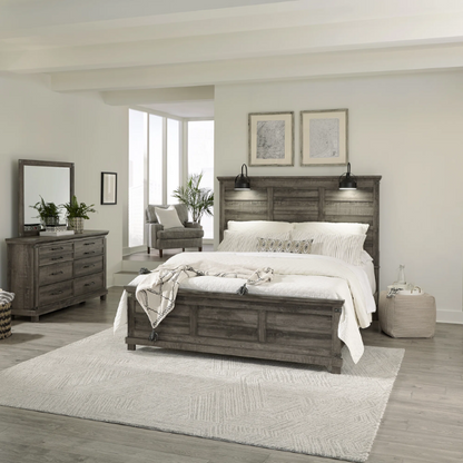 Urban Rustic Brown Wooden Full Double Size Bedroom Set – Stylish Design with Sturdy and Warm, Contemporary Charm