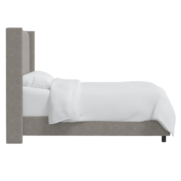 Cozy and Sleek Modern Queen Size Upholstered Wingback Bed