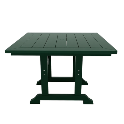 All-Weather Outdoor 43" Square Dining Table – Durable, Eco-Friendly, and UV-Resistant Patio Dining Table with Umbrella Hole