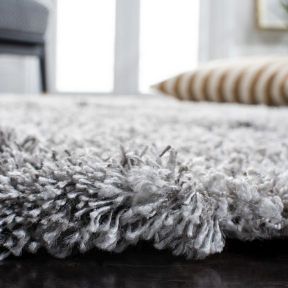 Plush Abstract Neutral Pattern Shag Rug