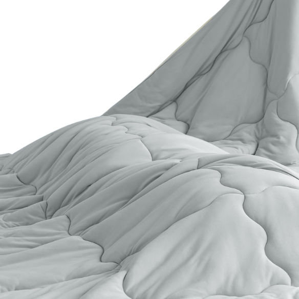 Reversible Ultra-Soft Comforter Set – Jersey Knit, Breathable, and Fluffy with Lightweight Down Alternative & Matching Pillowcase