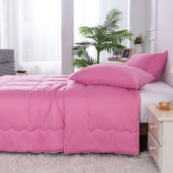Ultra-Soft Comforter Set – Jersey Knit, Breathable, and Fluffy with Lightweight Down Alternative & Matching Pillowcase