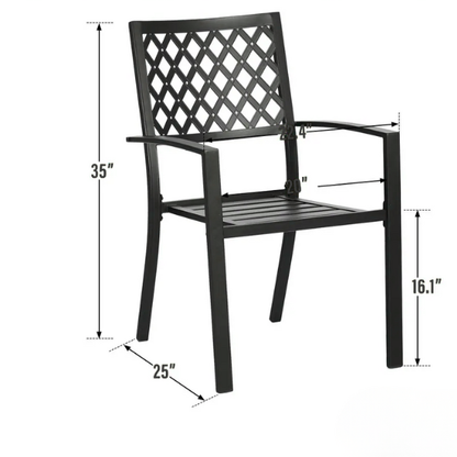 5-Piece E-Coated Metal Outdoor Patio Dining Set with Stackable Chairs – Durable, Comfortable, and Stylish for Your Outdoor Entertaining