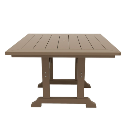 All-Weather Outdoor 43" Square Dining Table – Durable, Eco-Friendly, and UV-Resistant Patio Dining Table with Umbrella Hole