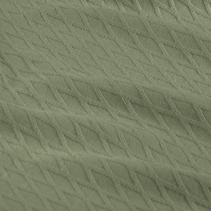Green Weave Cotton Blanket – Elegant, Soft & Breathable All-Season Comfort