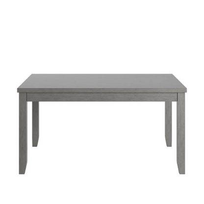 Solid Wood Rectangular Dining Table with Two Drawers – Distressed Finish, Rubberwood Construction, and Organized Storage