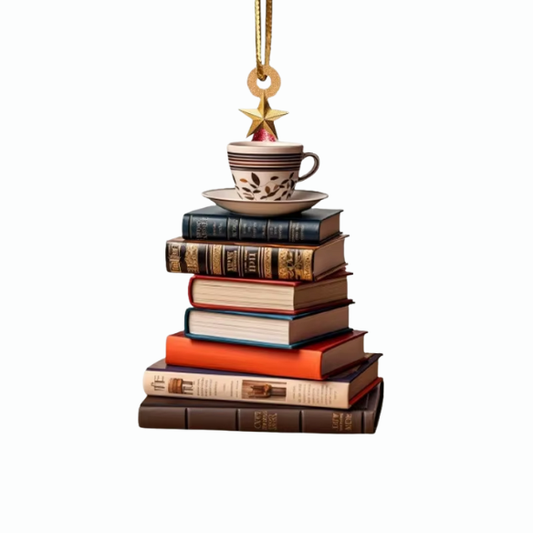 Book Stack Christmas Tree Ornament – Festive Holiday Décor for Book Lovers