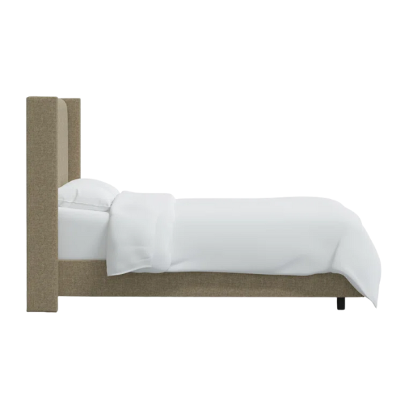 Cozy and Sleek Modern Queen Size Upholstered Wingback Bed