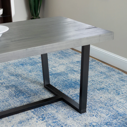72-Inch Solid Wood Distressed Dining Table – Rustic Industrial Charm for Any Dining Room