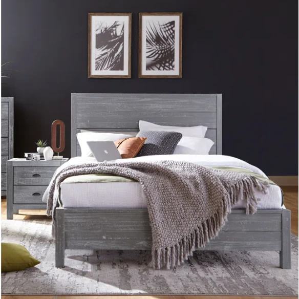 2-Piece Queen Panel Bedroom Set – Rustic Chic Design in 100% Solid Pine Wood from Sustainable Forests