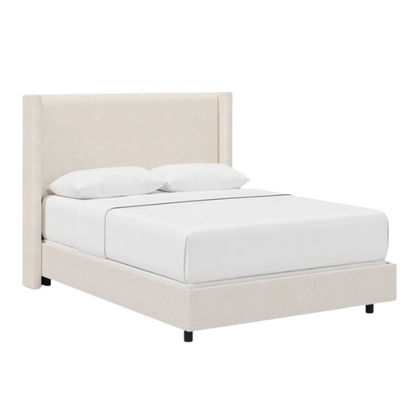 Cozy and Sleek Modern Queen Size Upholstered Wingback Bed