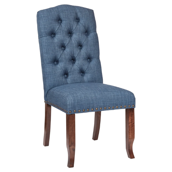 Elegant Farmhouse Tufted Fabric Dining Chairs – Set of 2, Button-Tufted Luxury
