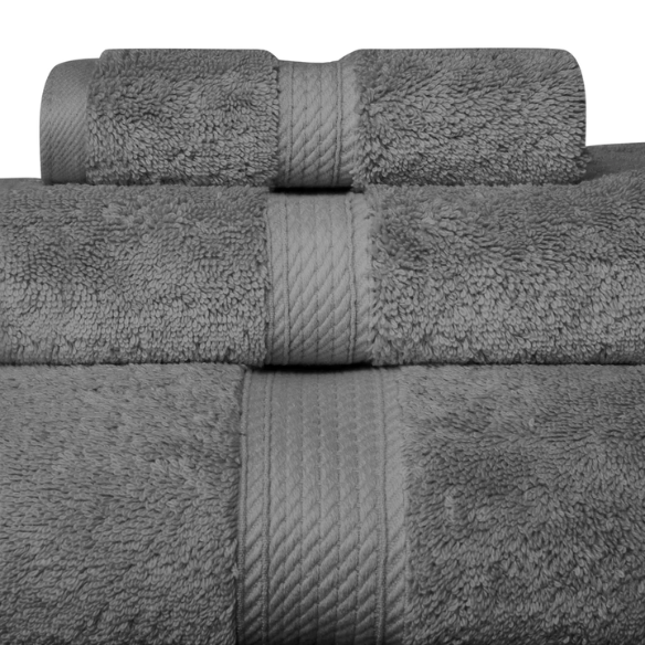 Luxury Grey Egyptian Cotton 3-Piece Towel Set – 800 GSM Plush and Highly Absorbent Bath Towels