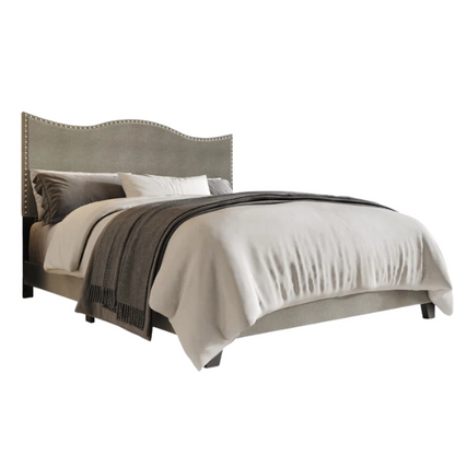 Sleek Upholstered Standard Bed – Full/Double Size in Solid Color Polyester with Stylish, Versatile Design