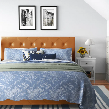 Luxurious Faux Leather Platform Bed – Full Double Size with Sleek Modern Design