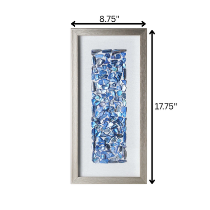 Coastal-Inspired Wall Decor Set of 2 – Handpicked Seashell Mosaic Art on Linen Background, Bringing Oceanic Charm and Beachside Serenity to Your Home