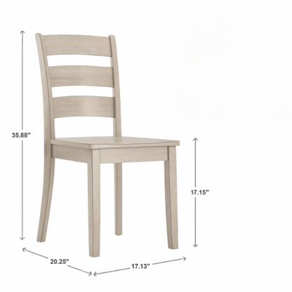 Farmhouse Ladder Back Dining Chairs – Set of 2 | Solid Wood, Distressed Finish