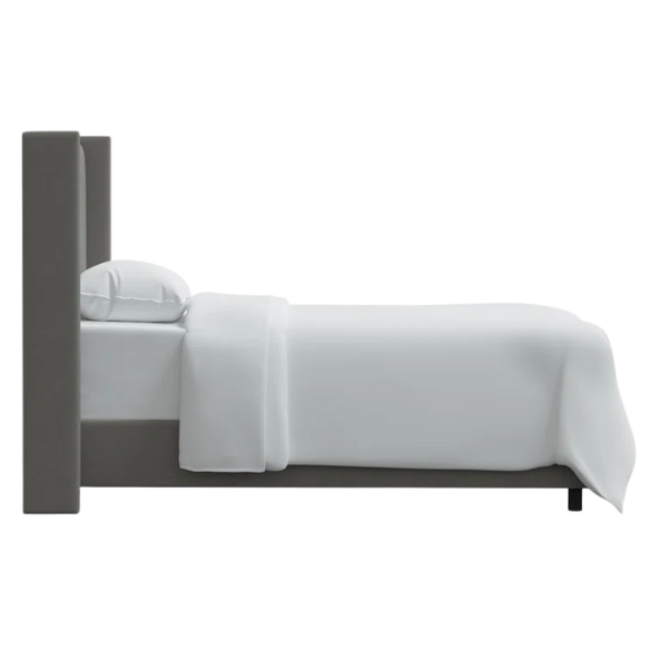 Cozy and Sleek Modern Queen Size Upholstered Wingback Bed