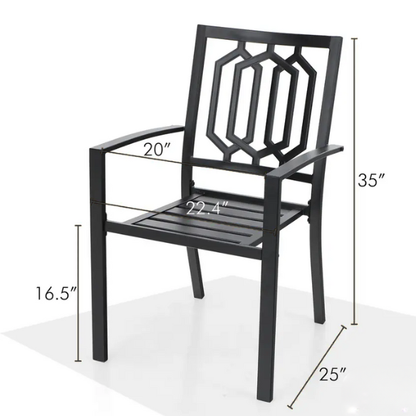 5-Piece E-Coated Metal Outdoor Patio Dining Set with Stackable Chairs – Durable, Comfortable, and Stylish for Your Outdoor Entertaining