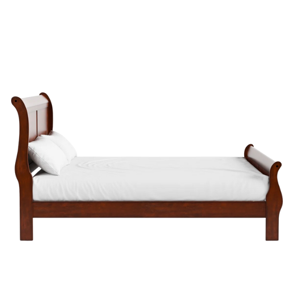 Elegant Queen Size Sleigh Wooden 3-Piece Bedroom Set with English Dovetail Design