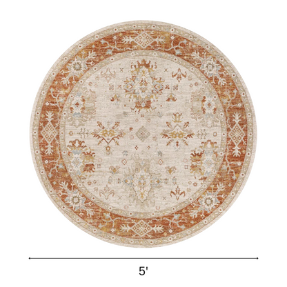 Elegant Oriental Rug – Stain-Resistant, High-Low Pile, Machine Woven with Fringed Detailing