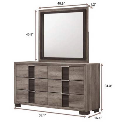 6-Piece Dark Grey Wooden Queen Bedroom Set – Modern Elegance with Sleek Storage Solutions