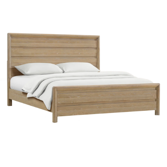 Sand Dune Queen Bedroom Set – Coastal-Inspired Panel Bed, Dresser, 2 Nightstands, and Chest with Rustic Charm
