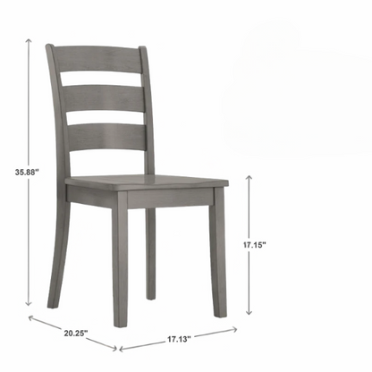 Farmhouse Ladder Back Dining Chairs – Set of 2 | Solid Wood, Distressed Finish