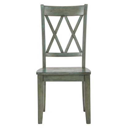 Farmhouse X-Back Solid Wood Dining Chairs (Set of 2) – Rustic Kitchen or Dining Room Seating