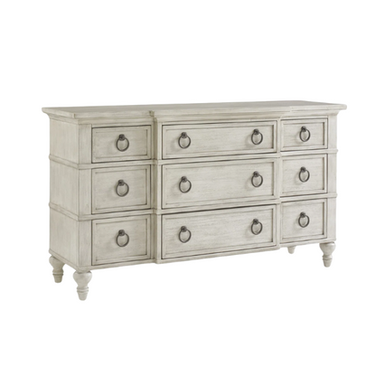 Rustic Panel Configurable Bedroom Set – Classic Meets Modern with Button-Tufted Headboard, Custom Ring Pulls, Media Storage Dresser, and Nailhead Trim Mirror – Includes Bed, Nightstand, Dresser, and Mirror