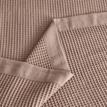 Cotton Waffle Weave Bed Blanket – Dusty Rose | All-Season Breathable Layer