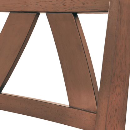 Country-Style 5-Piece Dining Set – Round Beadboard Table with X-Base and Geometric Back Chairs