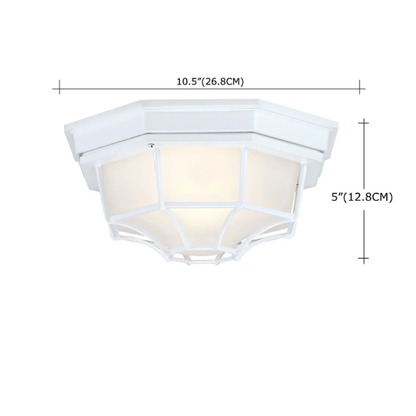 1-Light Retro Textured Ceiling Mount Light Fixture with Frosted Glass – Vintage-Inspired Black Ceiling Light for Home, Farmhouse, and Commercial Spaces