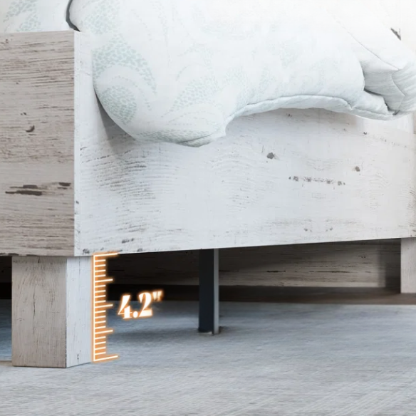 Modern King Size Wood Bed Frame with LED-Integrated Headboard & Adjustable Features for Ultimate Comfort