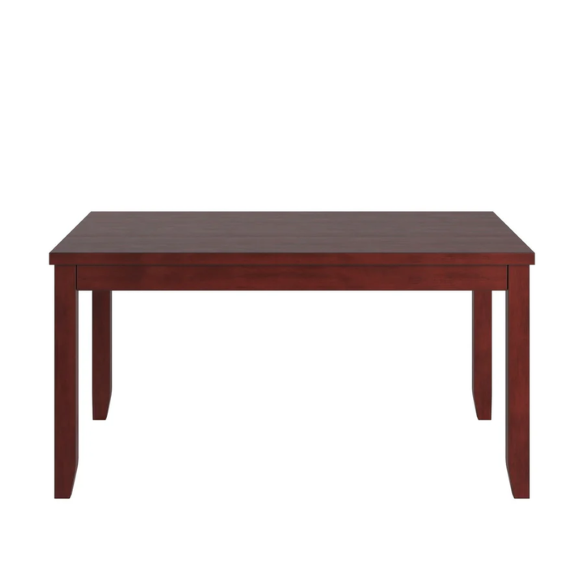Solid Wood Rectangular Dining Table with Two Drawers – Distressed Finish, Rubberwood Construction, and Organized Storage