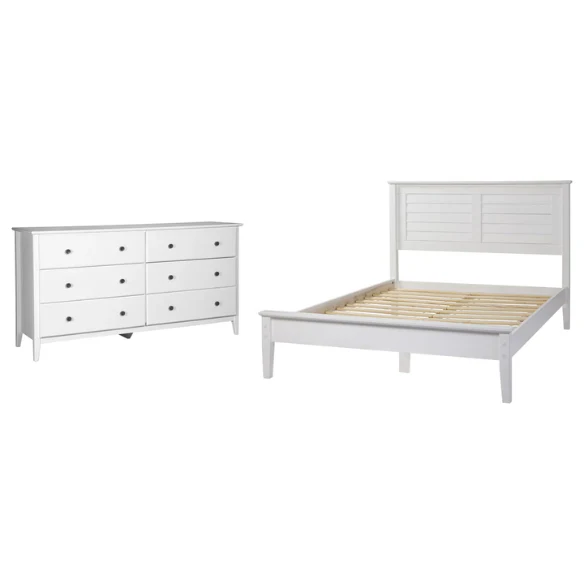 Brushed Wooden Full Double Size Bed and Bedroom Set – Elegant Design with Sturdy Construction and Rustic Charm