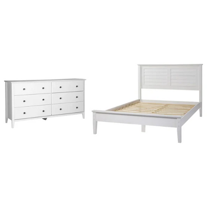 Brushed Wooden Full Double Size Bed and Bedroom Set – Elegant Design with Sturdy Construction and Rustic Charm