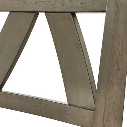 Charming Country-Style Dining Set with Rustic Appeal – Round Table & Geometric Back Chairs