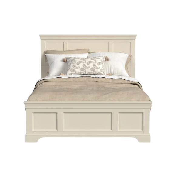 Queen Size Solid Wood Bed with Polished Finish and Classic Design