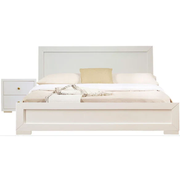 Modern Sophistication 2-Piece Queen Platform Bedroom Set with Sleek Headboard and Footboard in Solid Wood