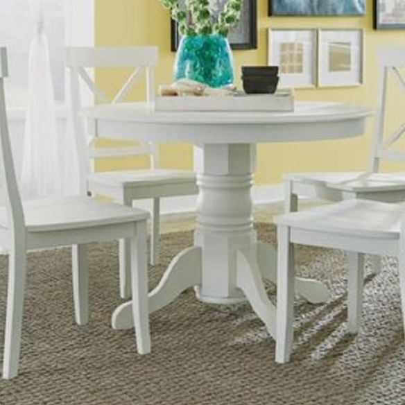 42" Round Pedestal Dining Table – Solid Hardwood Construction, Versatile Design, Seats 4