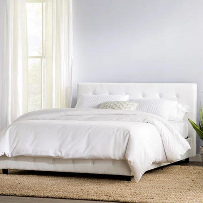 Luxurious Faux Leather Platform Bed – Full Double Size with Sleek Modern Design