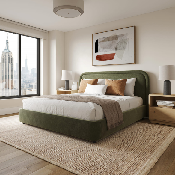 Premium Upholstered Aurora Lift-Up Storage Bed with Elegant Boucle Performance Fabric, Plush Foam-Padded Headboard, and Spacious Under-Bed Storage for a Clutter-Free Bedroom